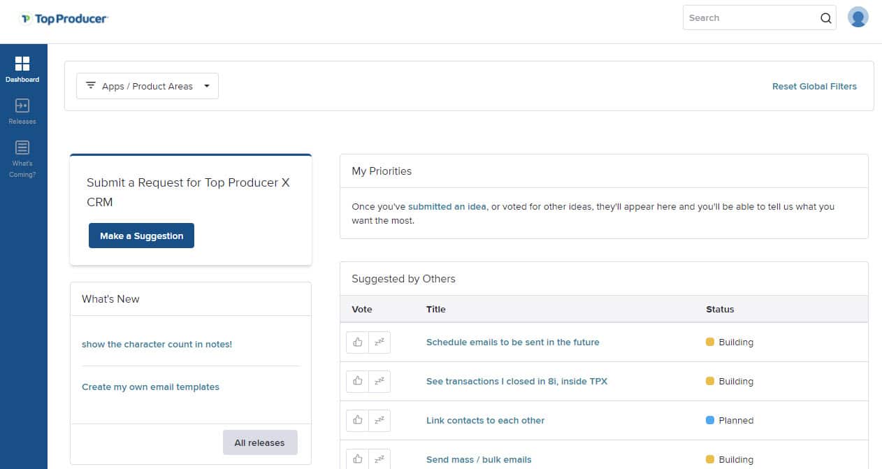 Feedback system dashboard