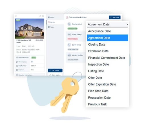 A transaction record in Top Producer with all of the key dates you can build your workflows around