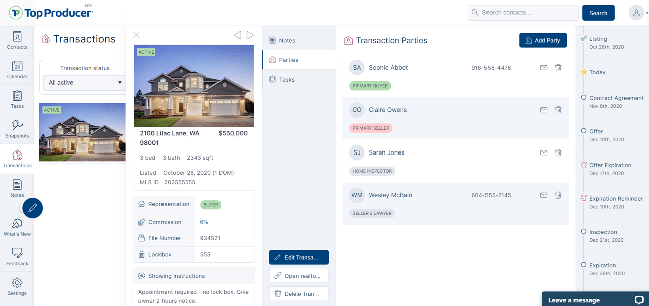 Top Producer® release: Transactions & Task Plans