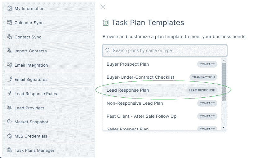 Importing the Lead Response plan